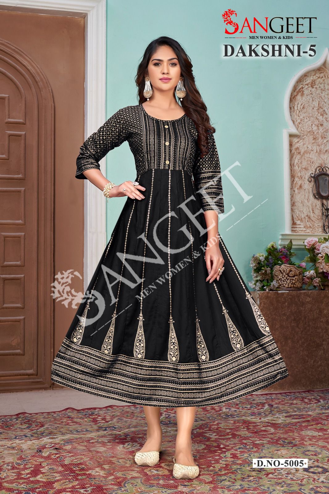 Sangeet Dakshni 5 Long Anarkali Kurtis Catalog